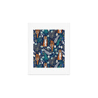 Tiger Toile on Navy Art Print Gallery Image 1