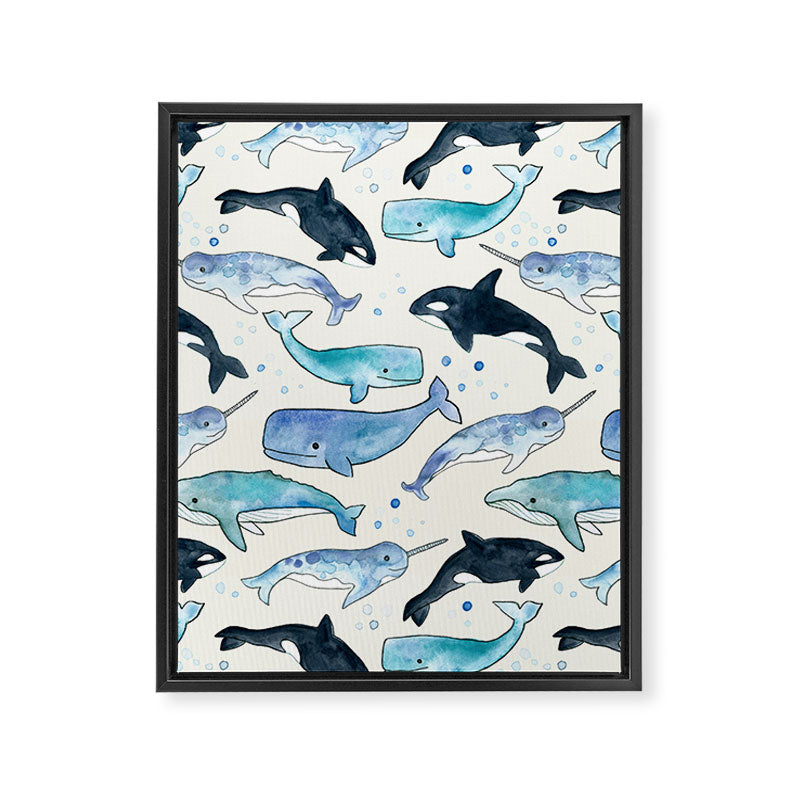 Whales, Orcas & Narwhals Framed Canvas Print Gallery Image 6