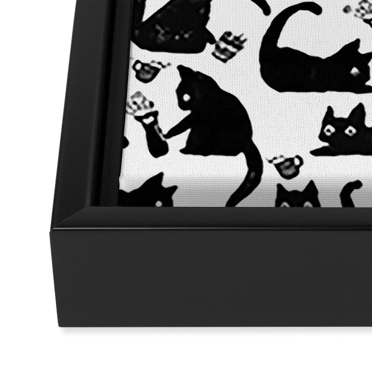Bad Cats Knocking Stuff Over Framed Canvas Print Gallery Image 3