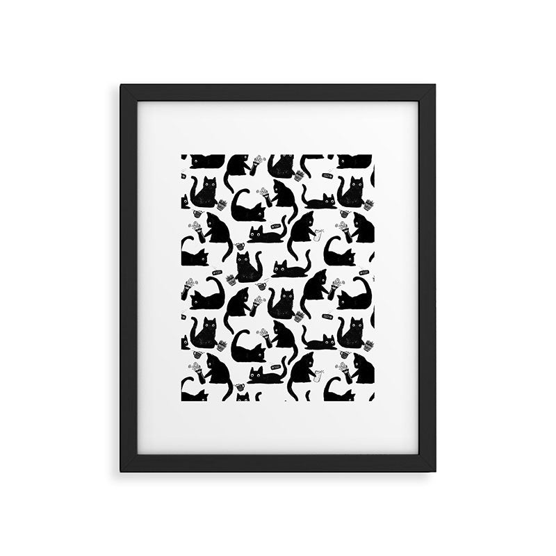 Bad Cats Knocking Stuff Over Framed Art Print Gallery Image 6