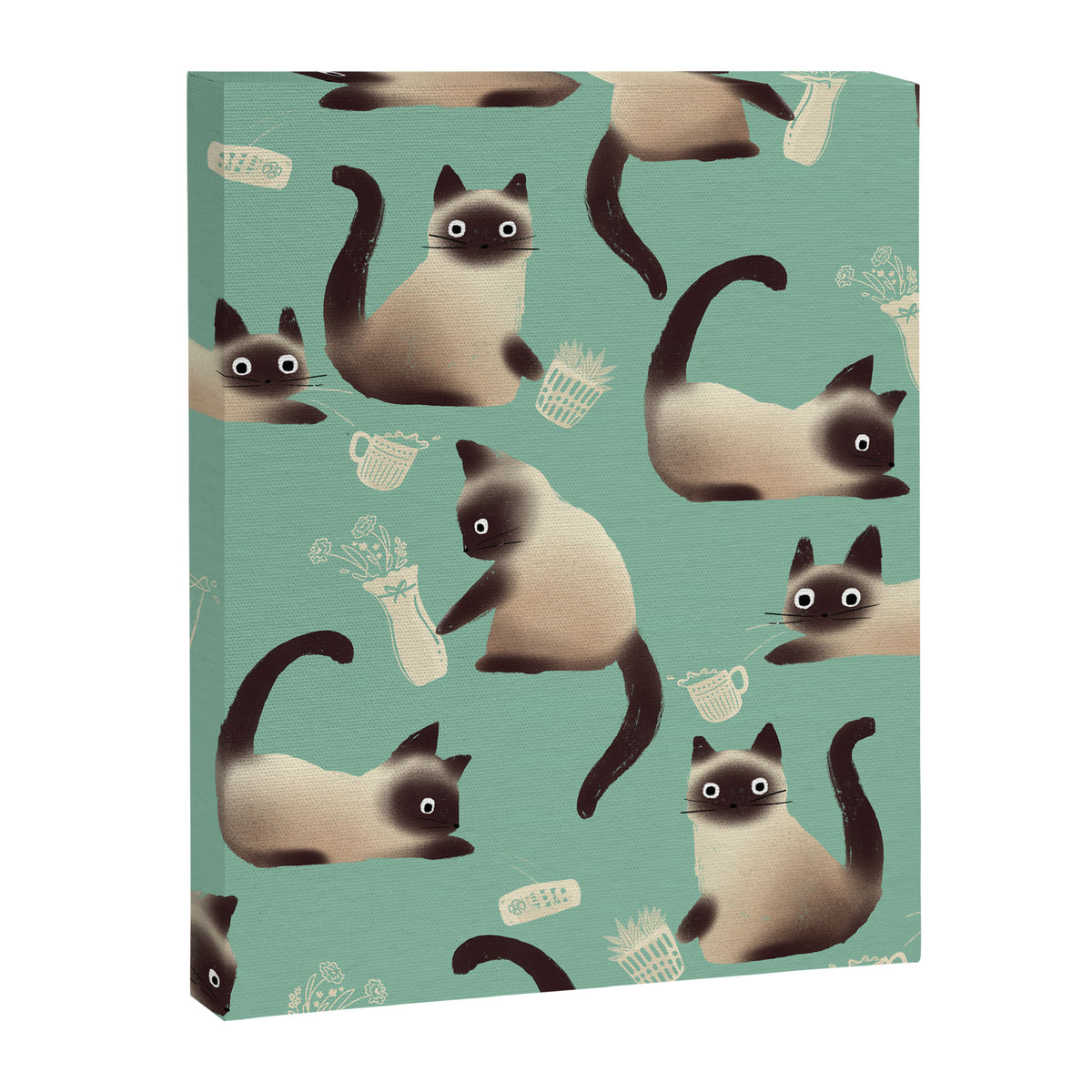 Bad Siamese Cats Knocking Stuff Over Canvas Print Gallery Image 8
