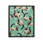 Bad Siamese Cats Knocking Stuff Over Framed Canvas Print Gallery Image 8