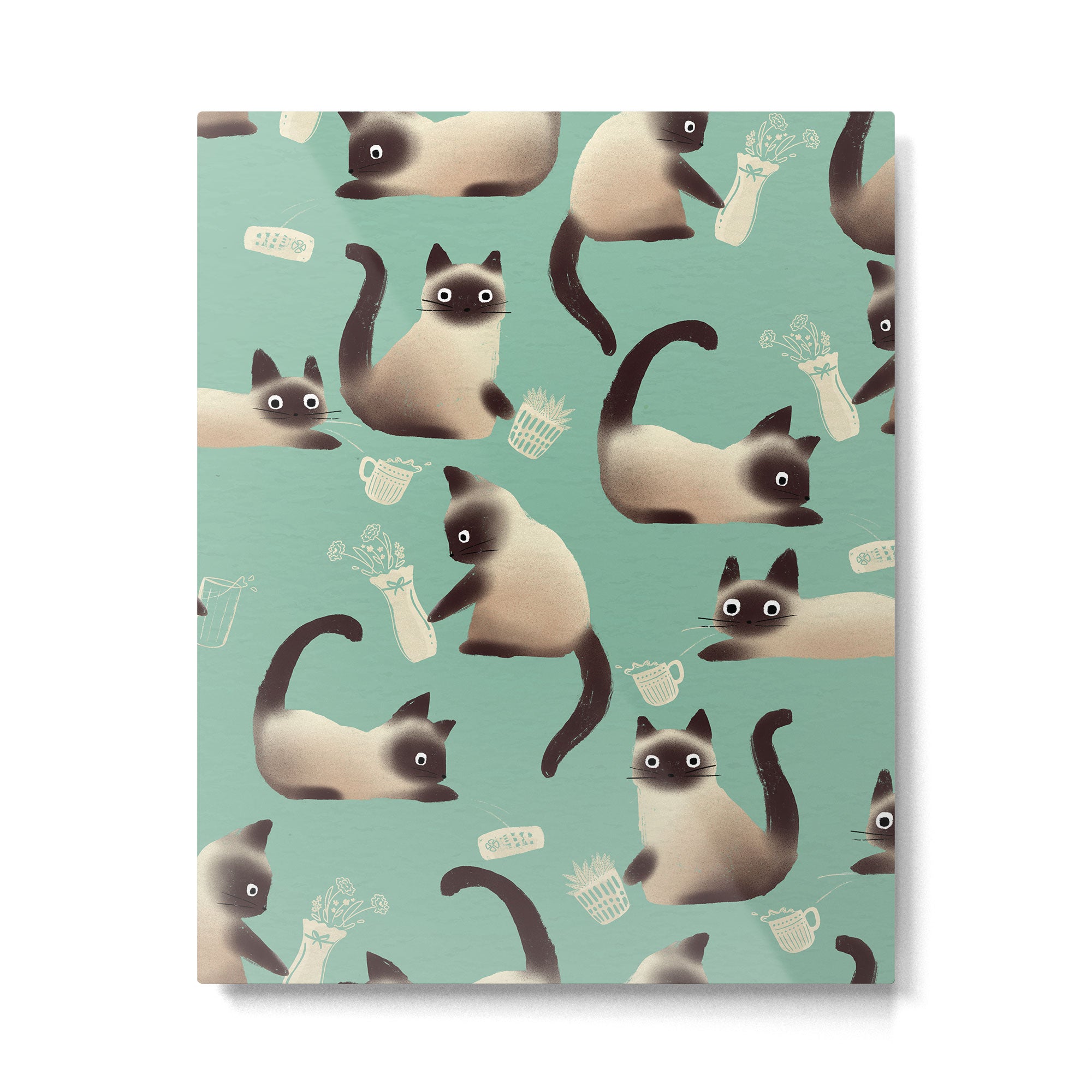 Bad Siamese Cats Knocking Stuff Over Metal Print Gallery Image 6