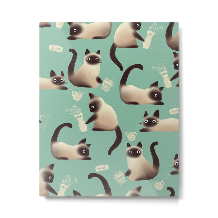Bad Siamese Cats Knocking Stuff Over Metal Print Gallery Image 1