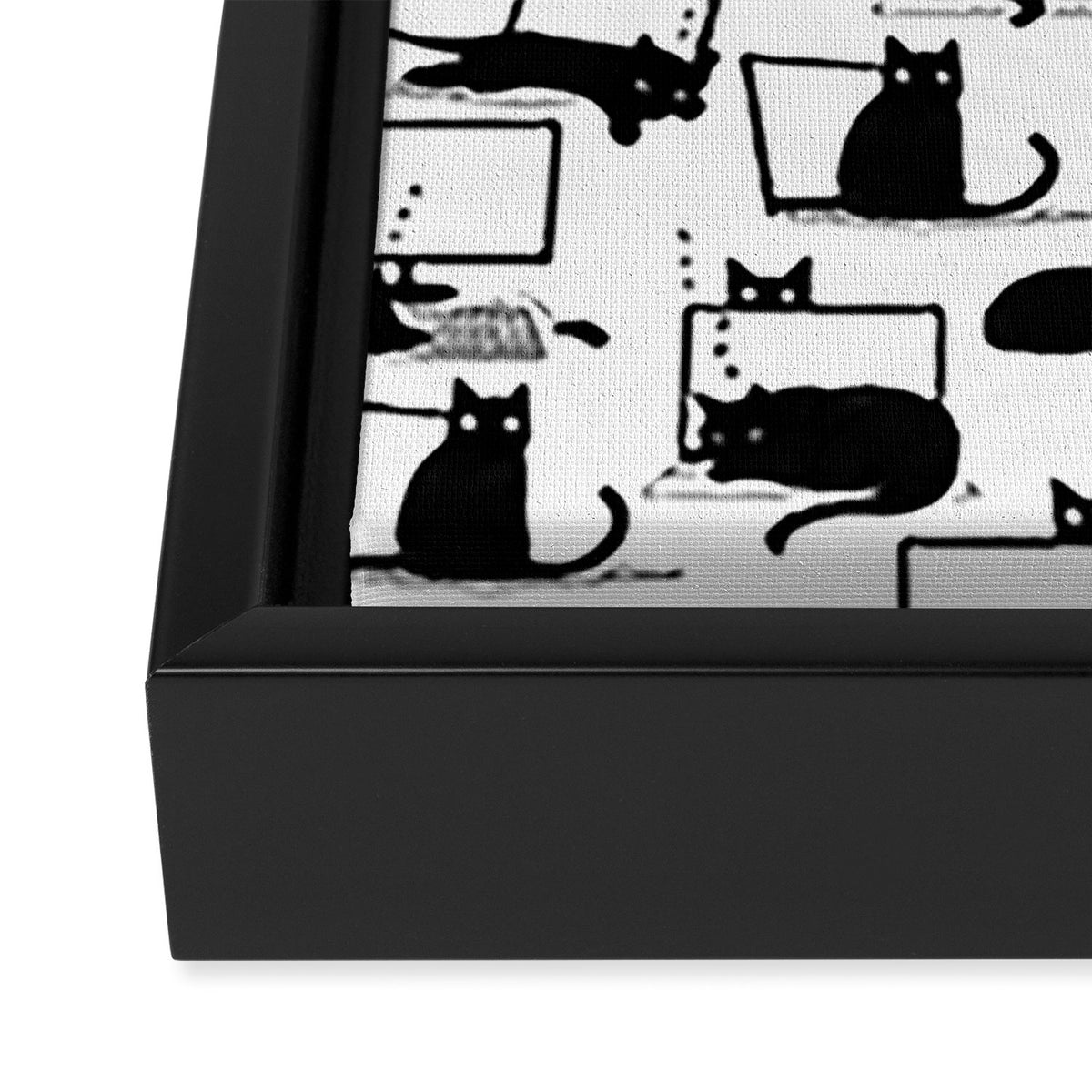 Cats Sitting on Laptops Framed Canvas Print Gallery Image 3