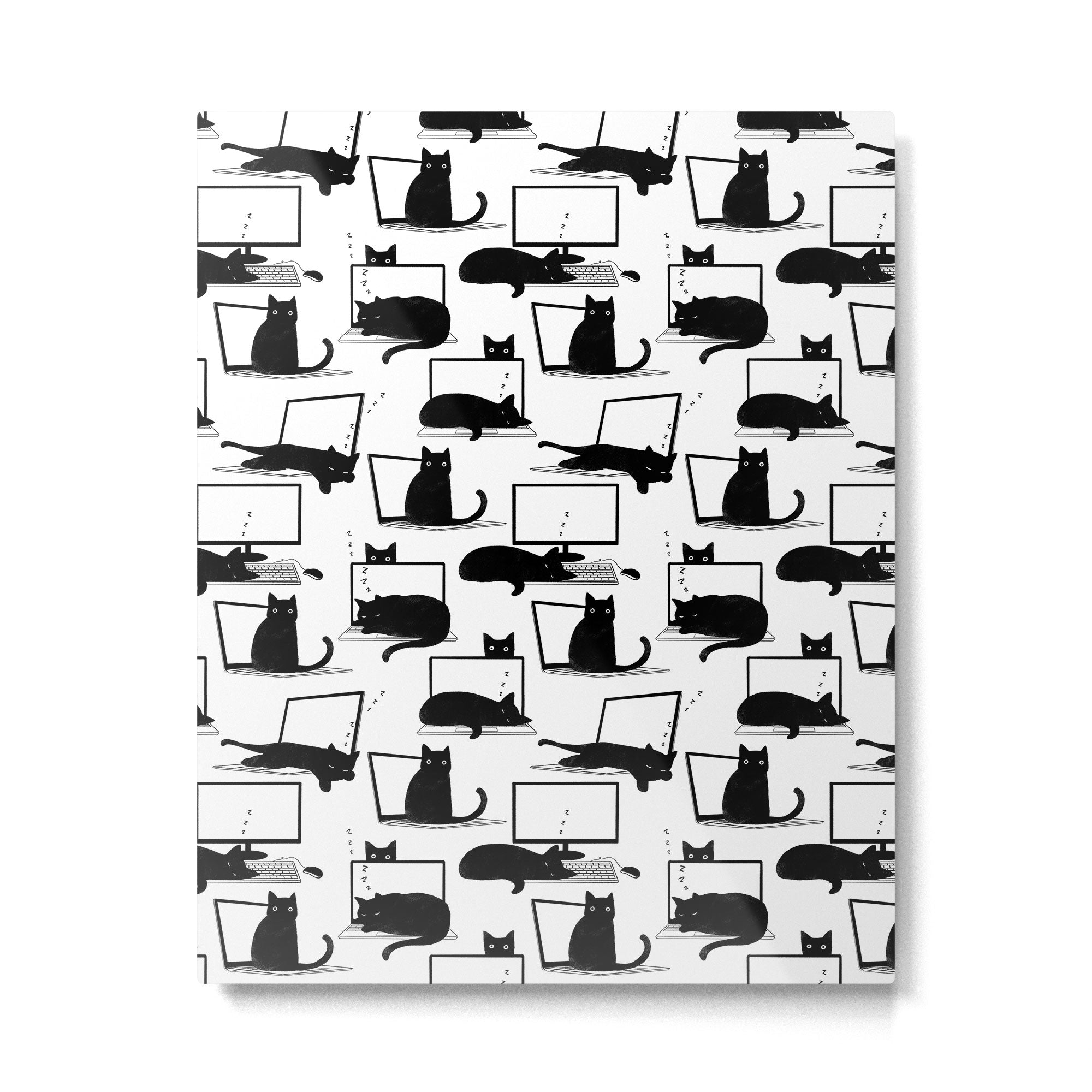 Cats Sitting on Laptops Metal Print Gallery Image 6