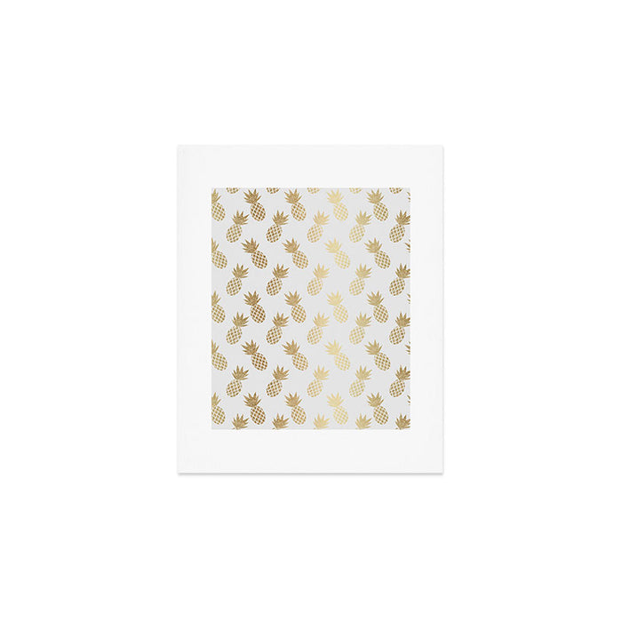 Gold Pineapple Pattern Art Print Gallery Image 1