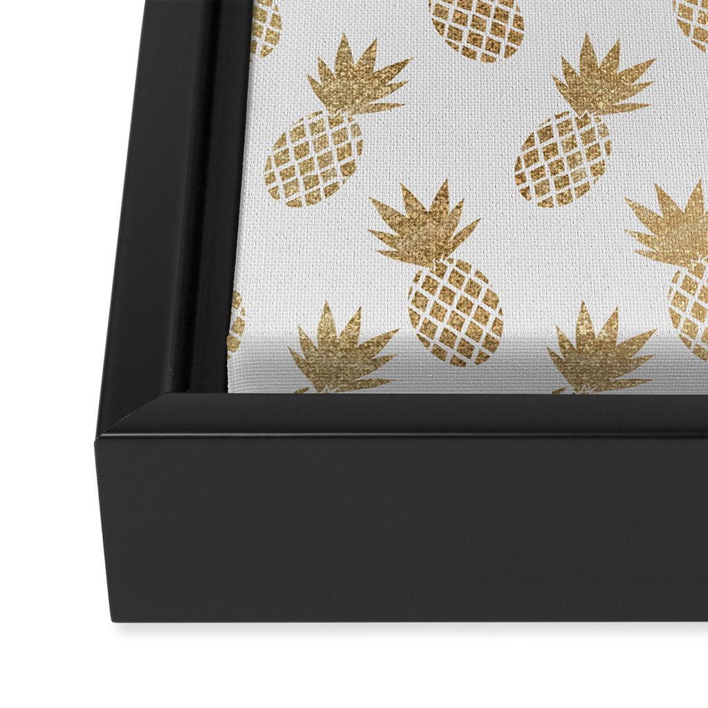 Gold Pineapple Pattern Framed Canvas Print Gallery Image 3