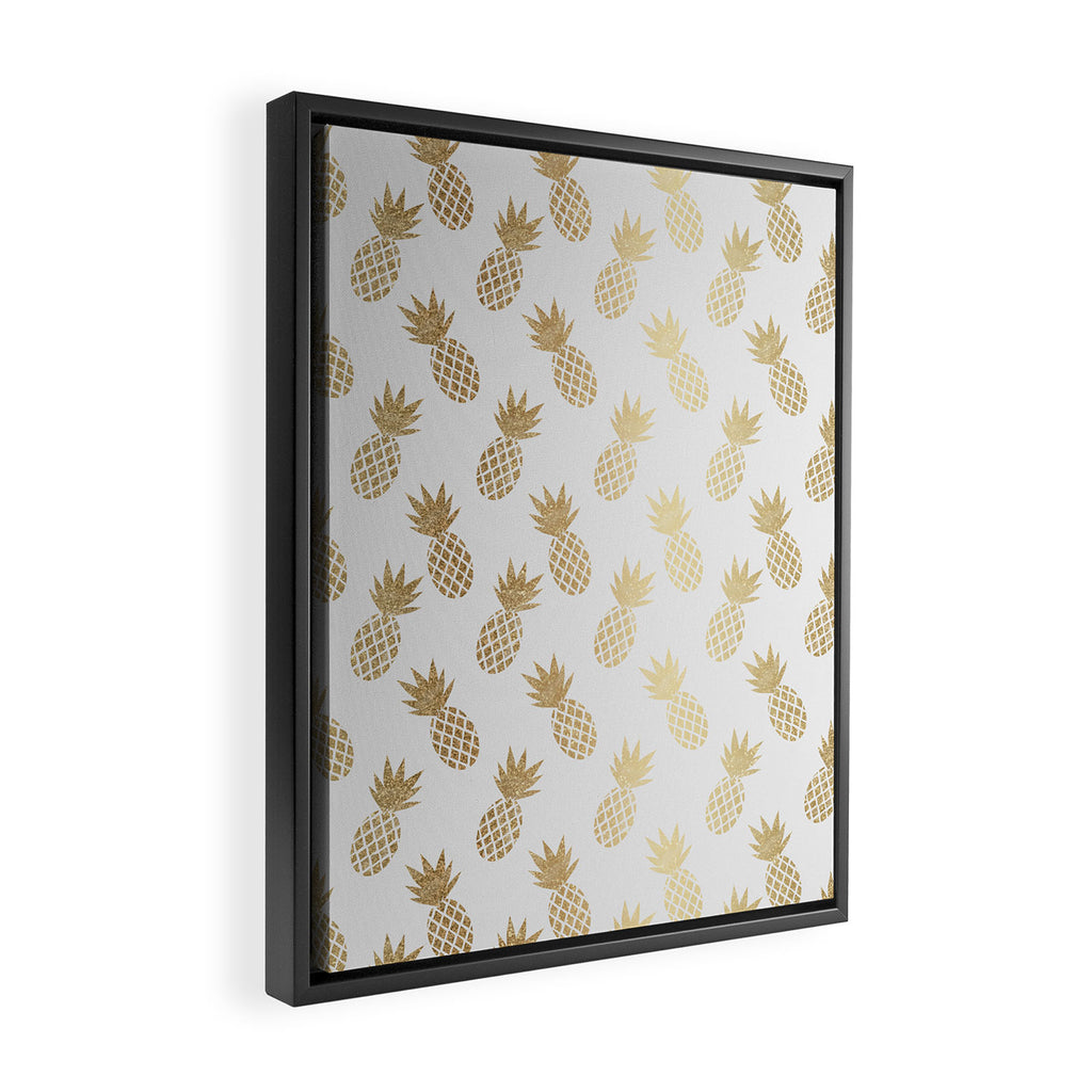 Gold Pineapple Pattern Framed Canvas Print Gallery Image 2