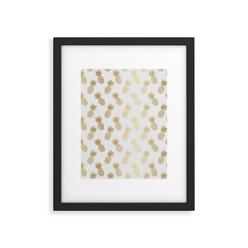 Gold Pineapple Pattern Framed Art Print Gallery Image 6