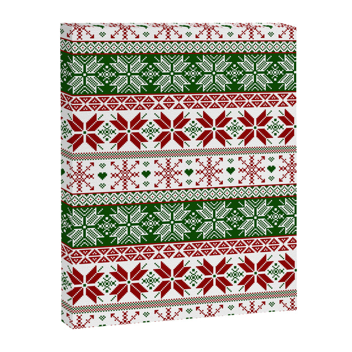 Green & Red Winter Fair Isle Canvas Print Gallery Image 1