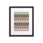 Green & Red Winter Fair Isle Framed Art Print Gallery Image 6