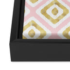 Pink & Gold Ikat Pattern Framed Canvas Print Gallery Image 3