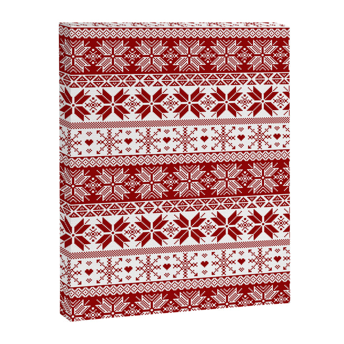 Red Winter Fair Isle Pattern Canvas Print Gallery Image 1
