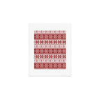 Red Winter Fair Isle Pattern Art Print Gallery Image 1