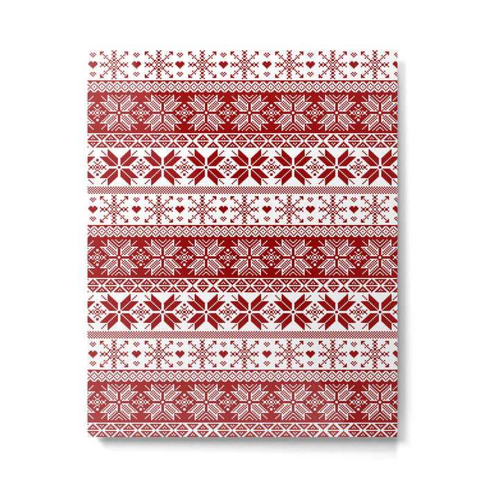 Red Winter Fair Isle Pattern Metal Print Gallery Image 1