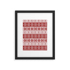 Red Winter Fair Isle Pattern Framed Art Print Gallery Image 6