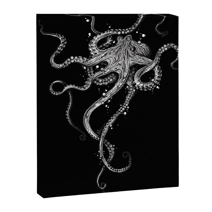 Octopus (black) Canvas Print Gallery Image 1