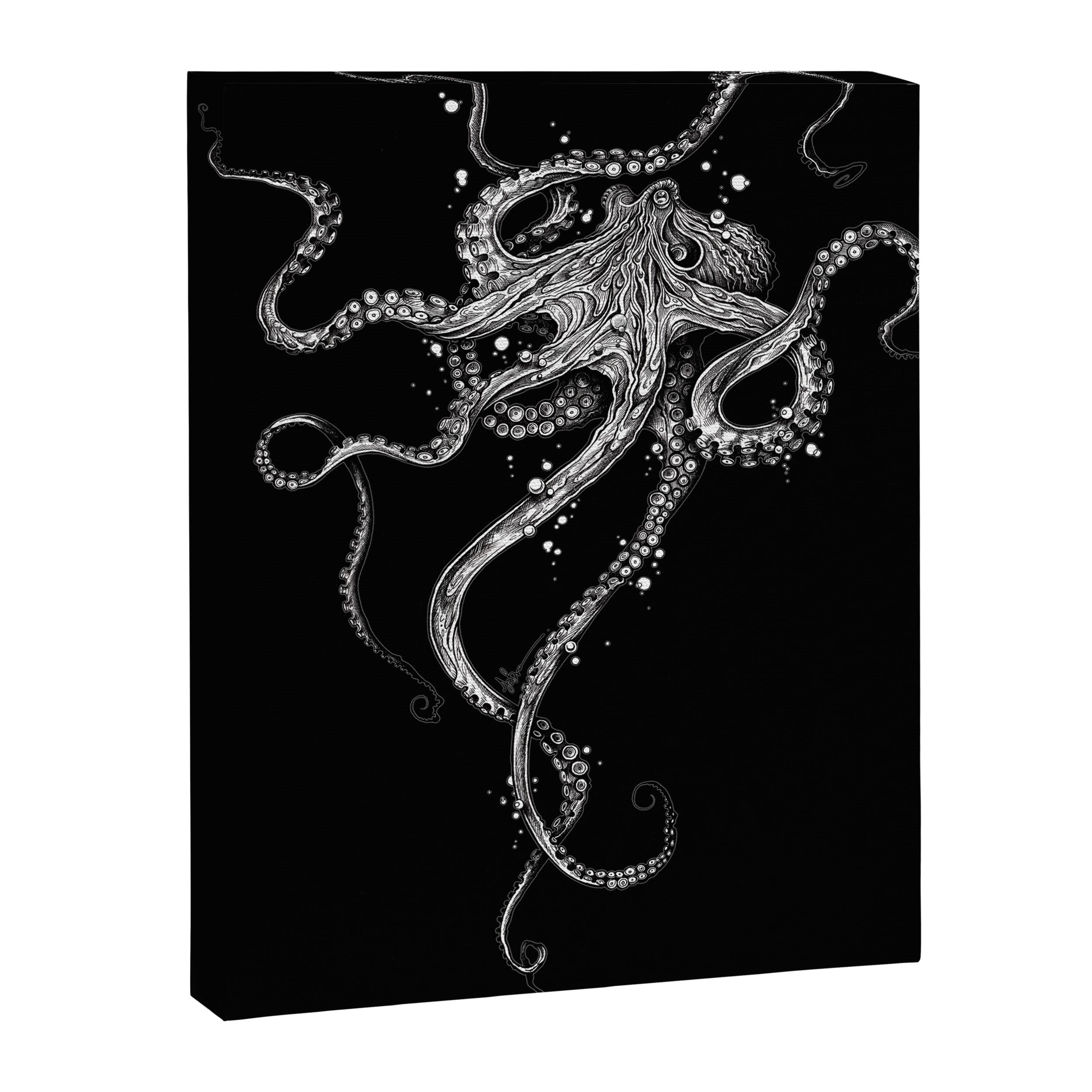 Octopus (black) Canvas Print Gallery Image 6