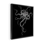 Octopus (black) Framed Canvas Print Gallery Image 2