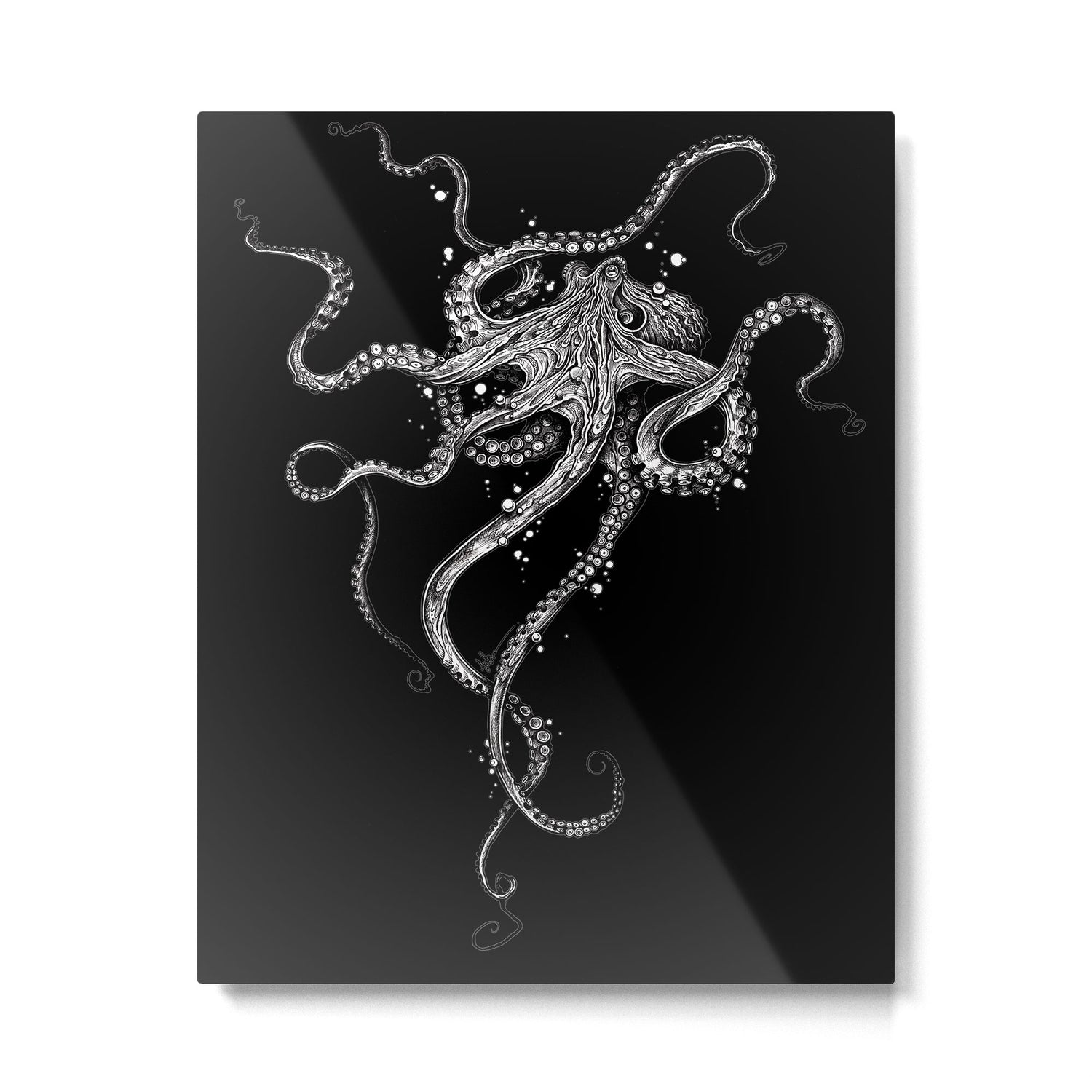Octopus (black) Metal Print Gallery Image 4