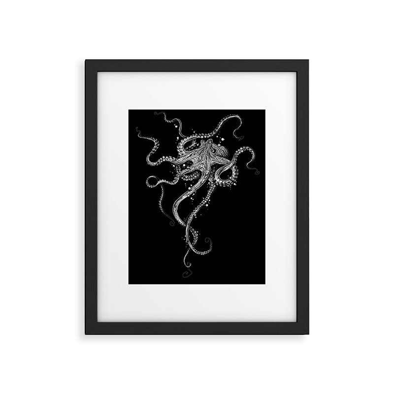 Octopus (black) Framed Art Print Gallery Image 5