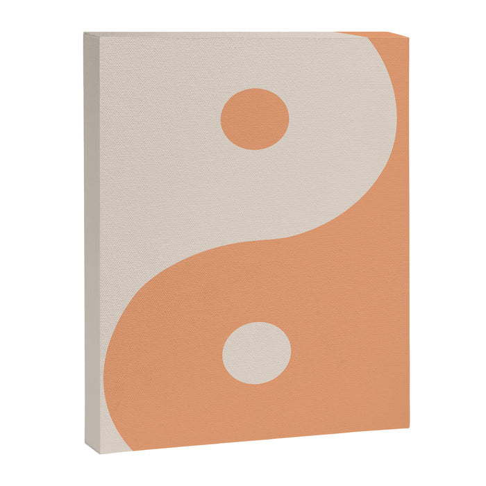 Orange Cream Yin Yang Peace Minimal Canvas Print Gallery Image 1