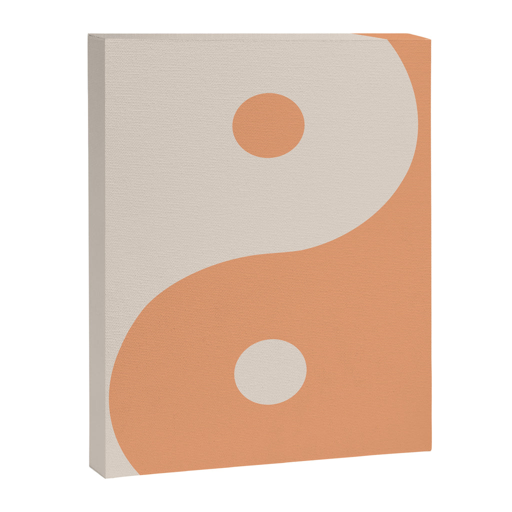 Orange Cream Yin Yang Peace Minimal Canvas Print Gallery Image 6