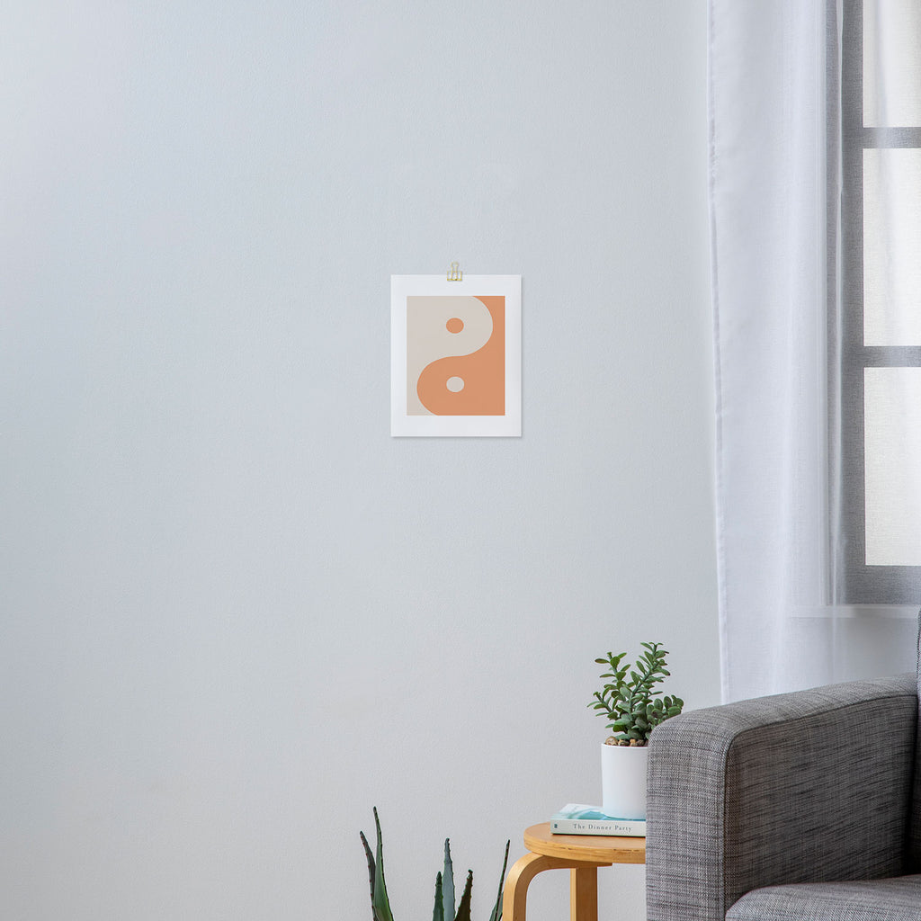 Orange Cream Yin Yang Peace Minimal Art Print Gallery Image 3