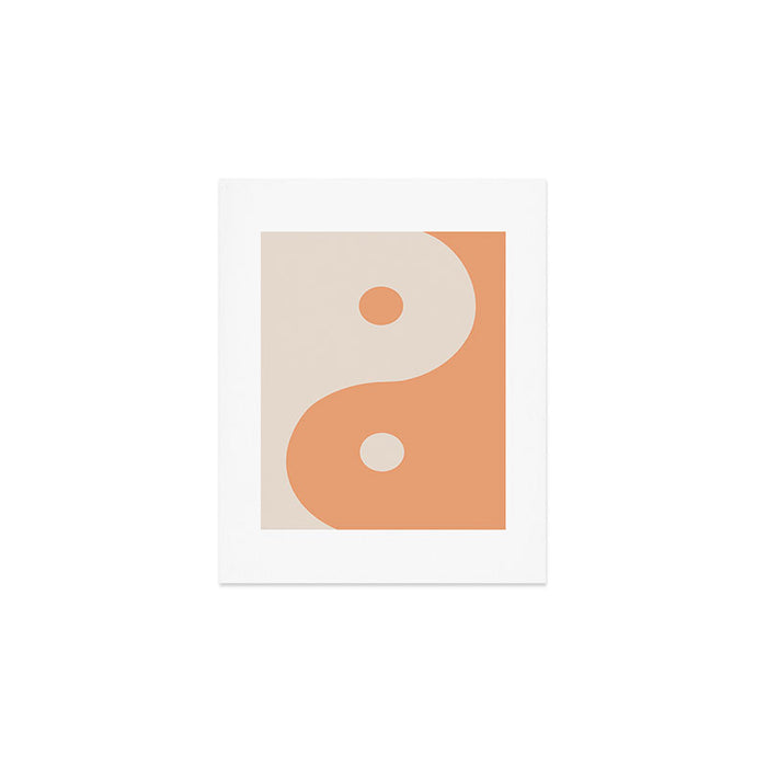 Orange Cream Yin Yang Peace Minimal Art Print Gallery Image 1