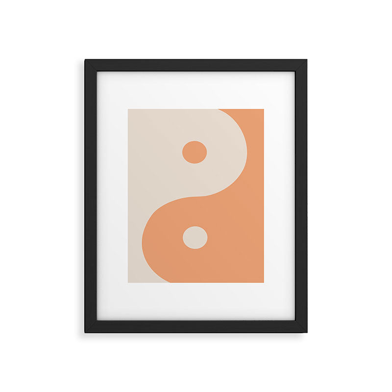 Orange Cream Yin Yang Peace Minimal Framed Art Print Gallery Image 5