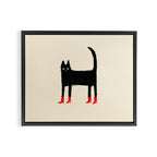 Black Cat in Red Boots Framed Canvas Print Gallery Image 3