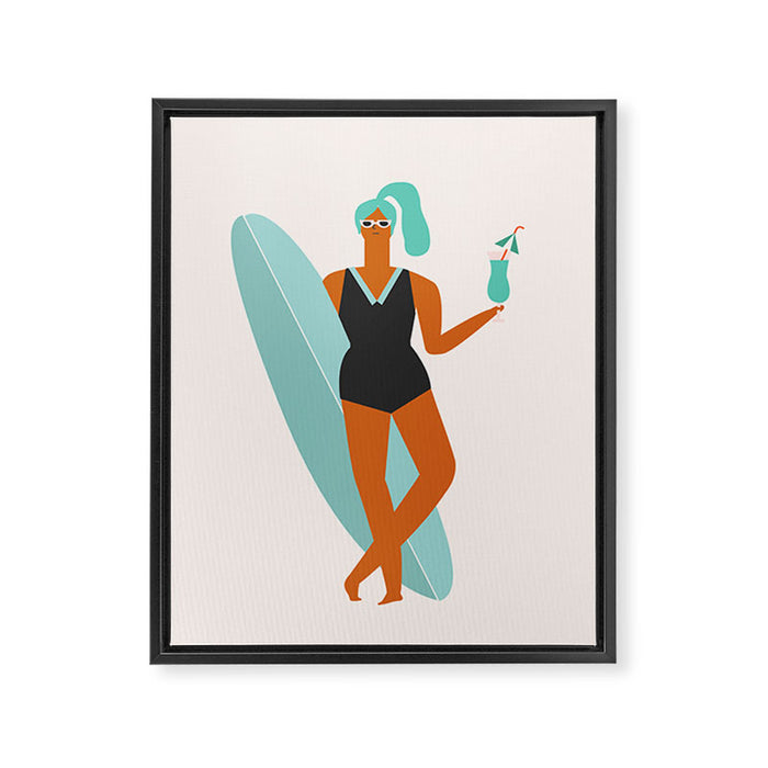 Beach girl Framed Canvas Print Gallery Image 1