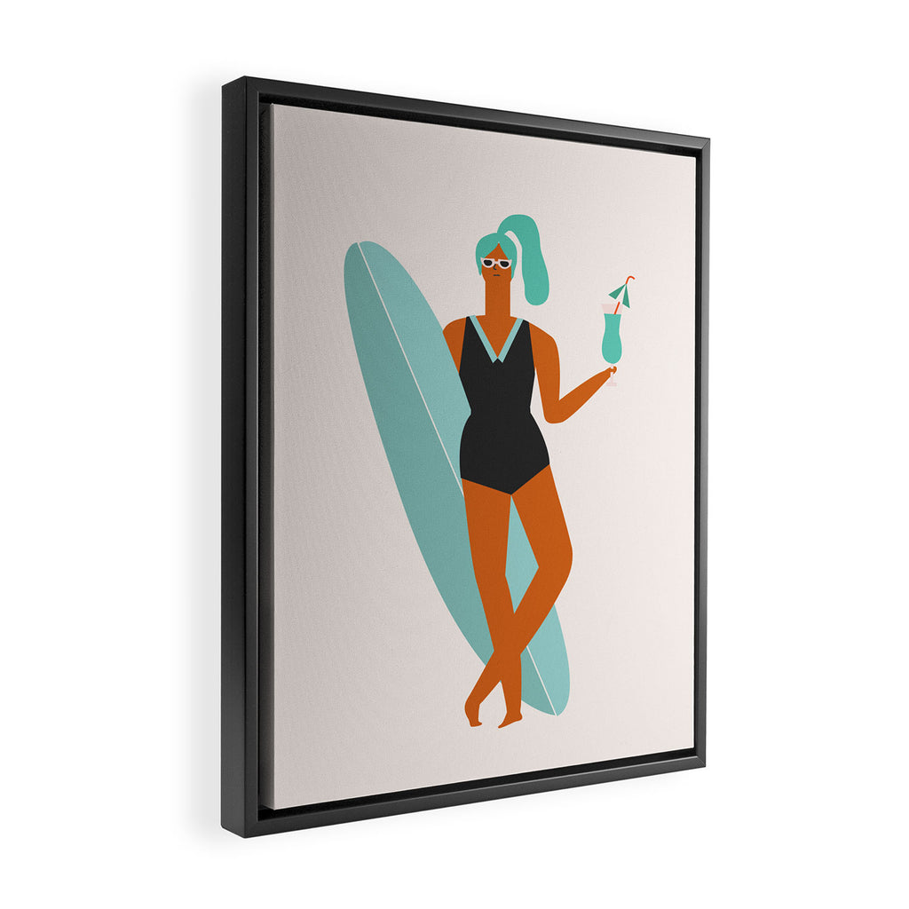 Beach girl Framed Canvas Print Gallery Image 2