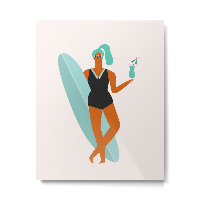 Beach girl Metal Print Gallery Image 1