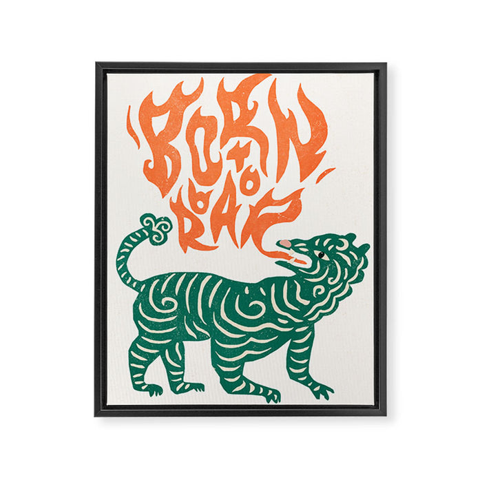 Born to roar Tiger Framed Canvas Print Gallery Image 1