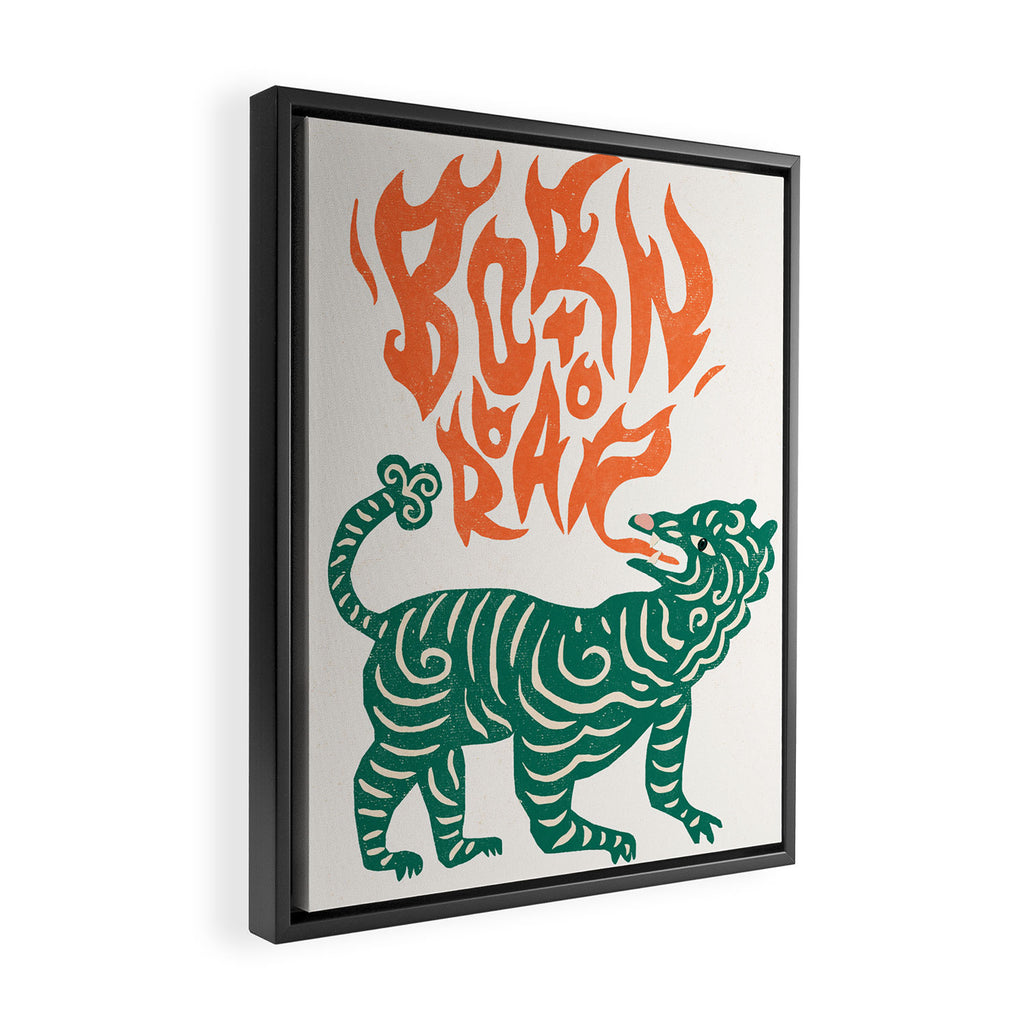 Born to roar Tiger Framed Canvas Print Gallery Image 2