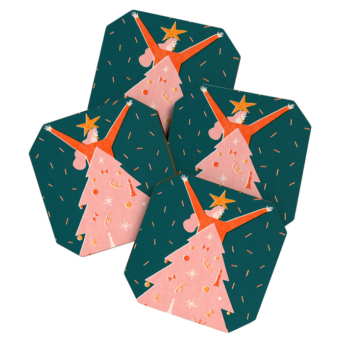 Christmas tree dress Coaster Gallery Image 1
