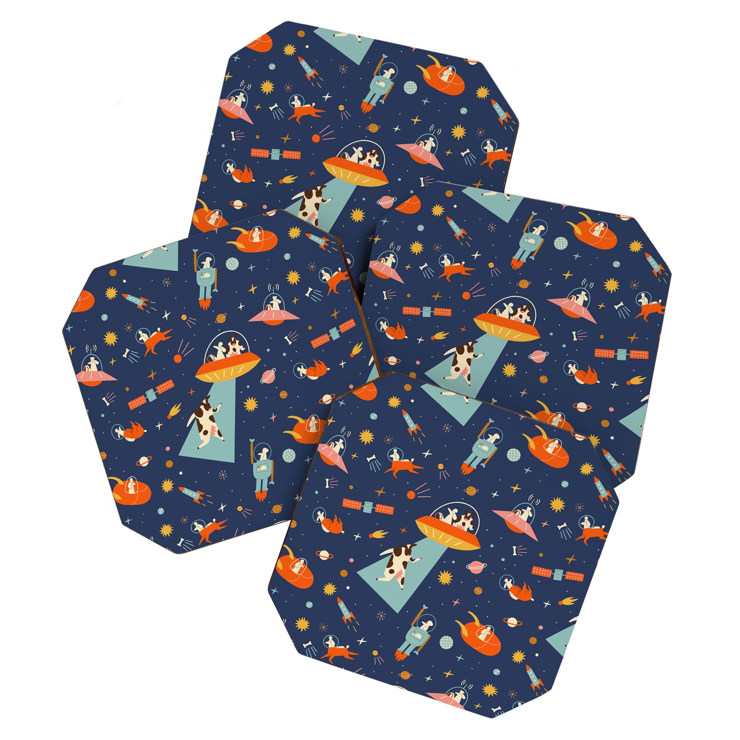 Cosmic dogs Coaster Gallery Image 1