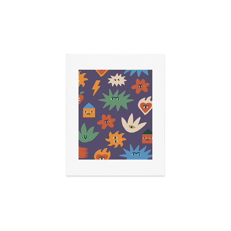 Funky faces Art Print Gallery Image 1