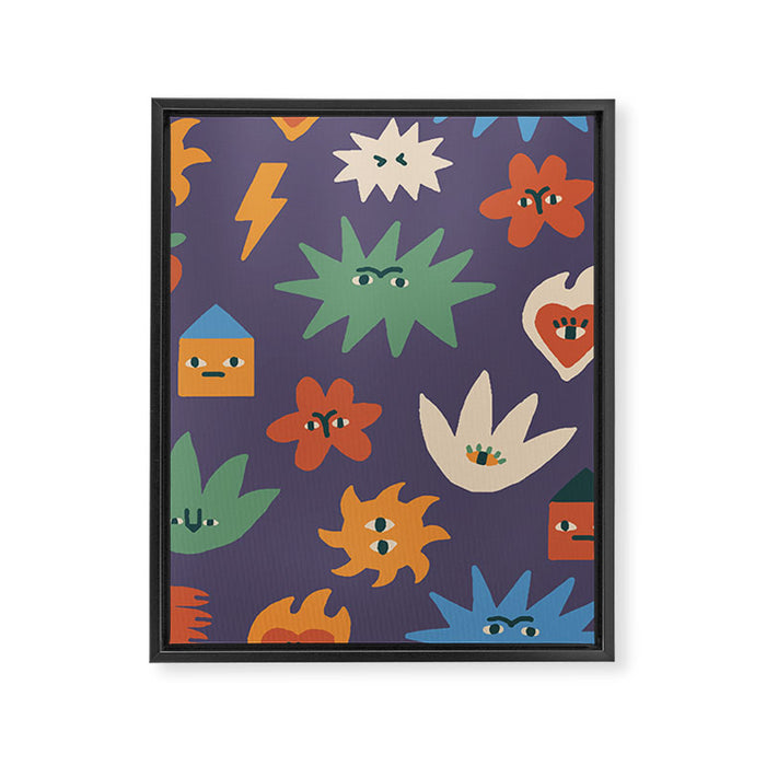 Funky faces Framed Canvas Print Gallery Image 1