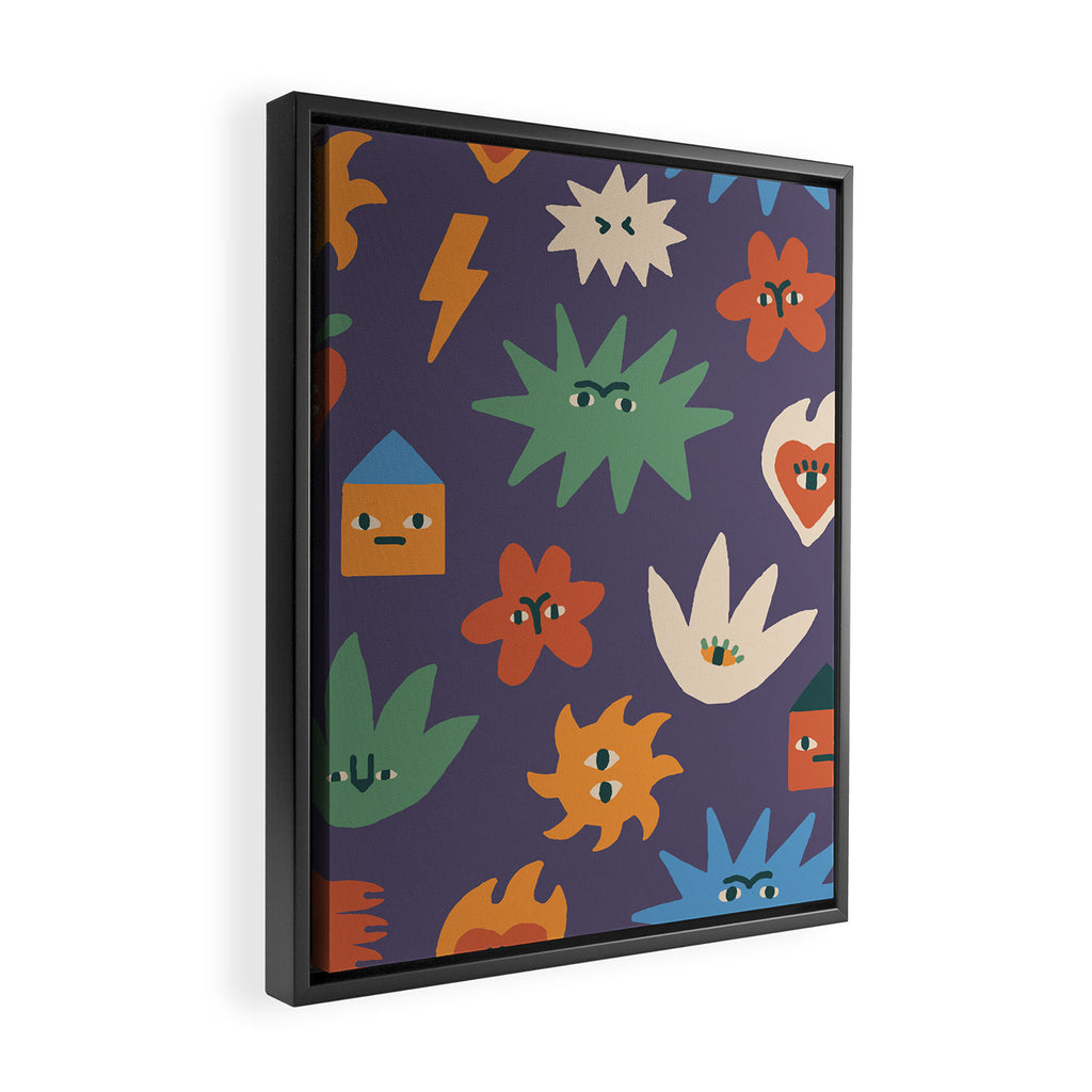 Funky faces Framed Canvas Print Gallery Image 2