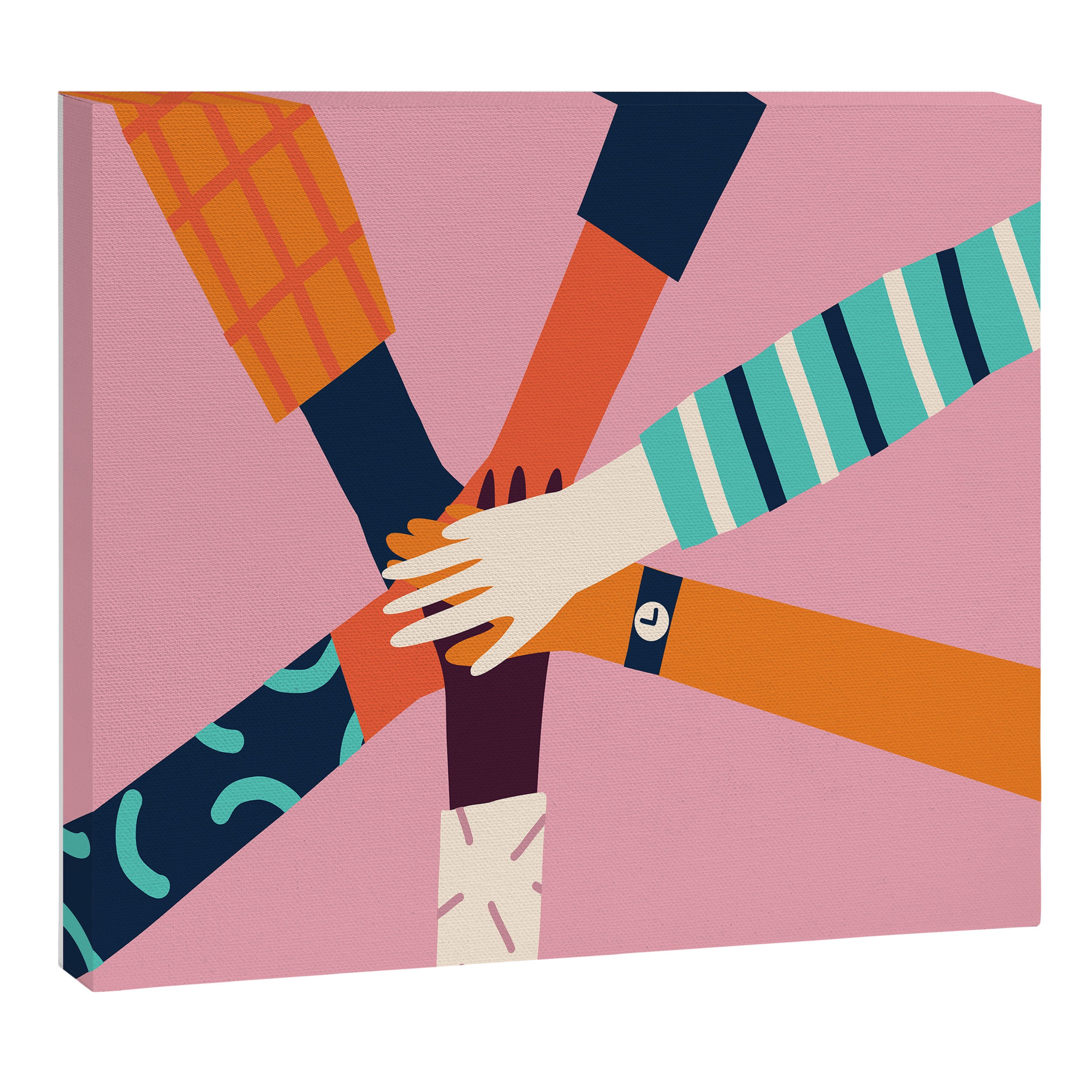 Holding hands circle Canvas Print Gallery Image 6