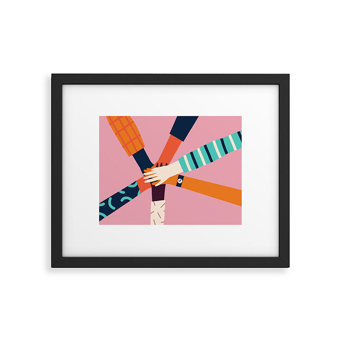 Holding hands circle Framed Art Print Gallery Image 1