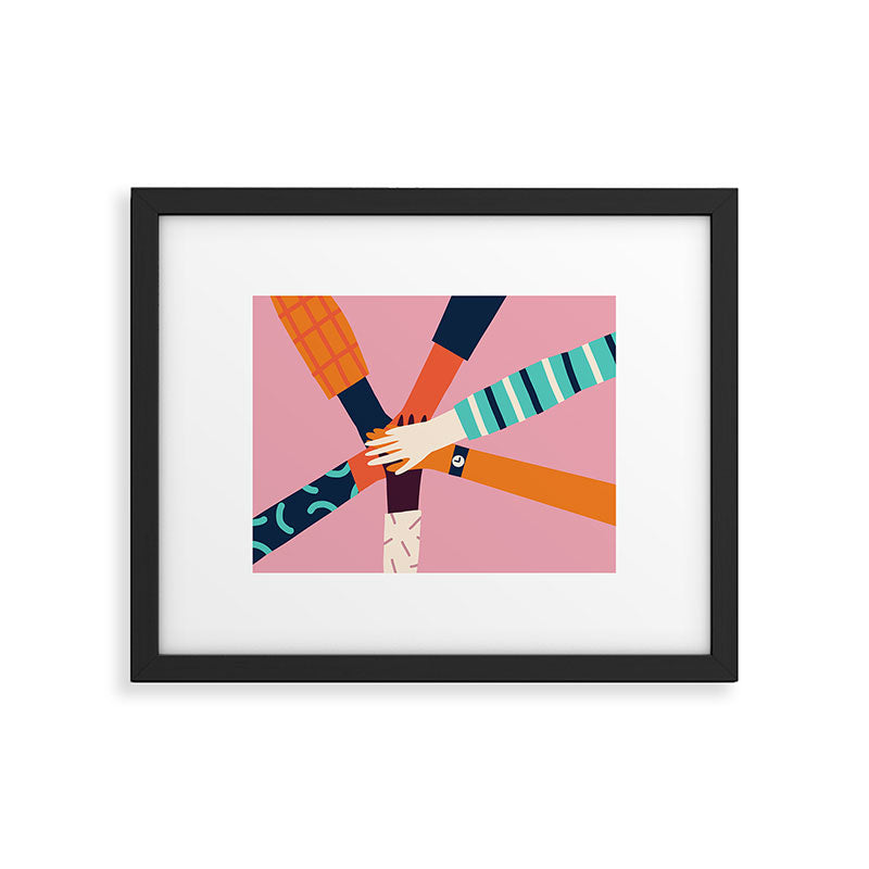 Holding hands circle Framed Art Print Gallery Image 5