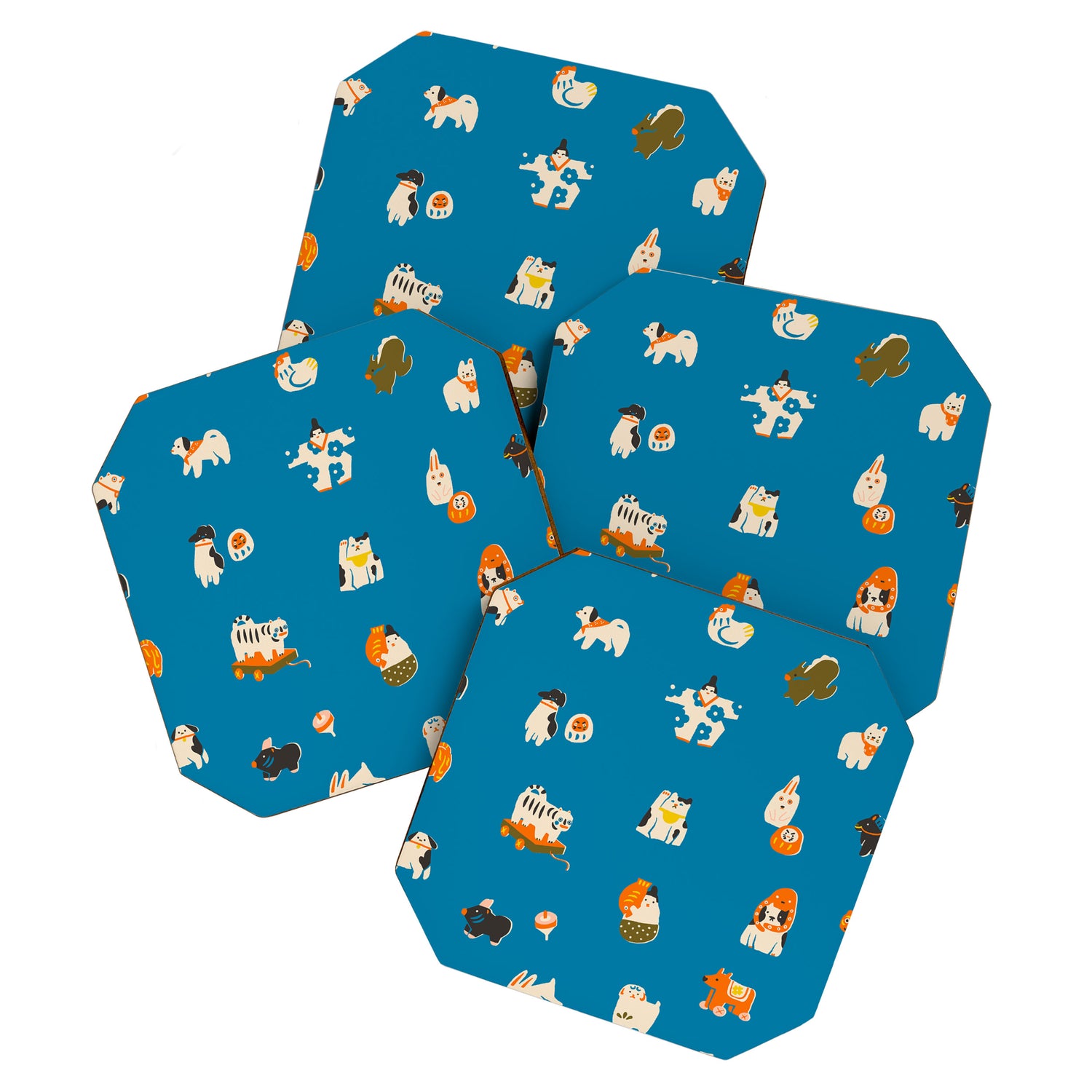 Japanese toys in blue Coaster Gallery Image 1
