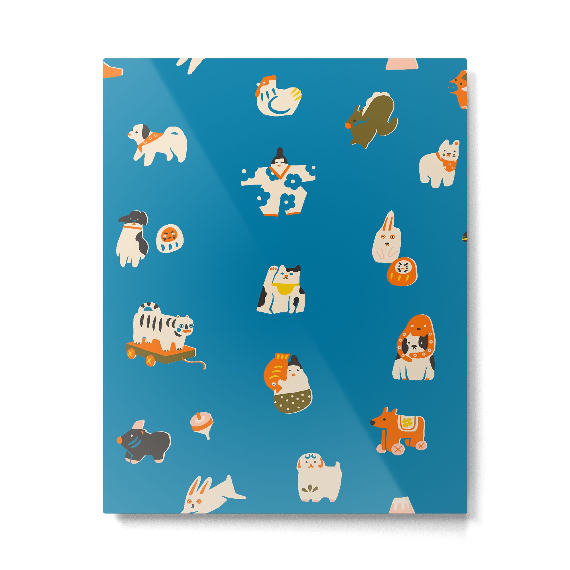 Japanese toys in blue Metal Print Gallery Image 6