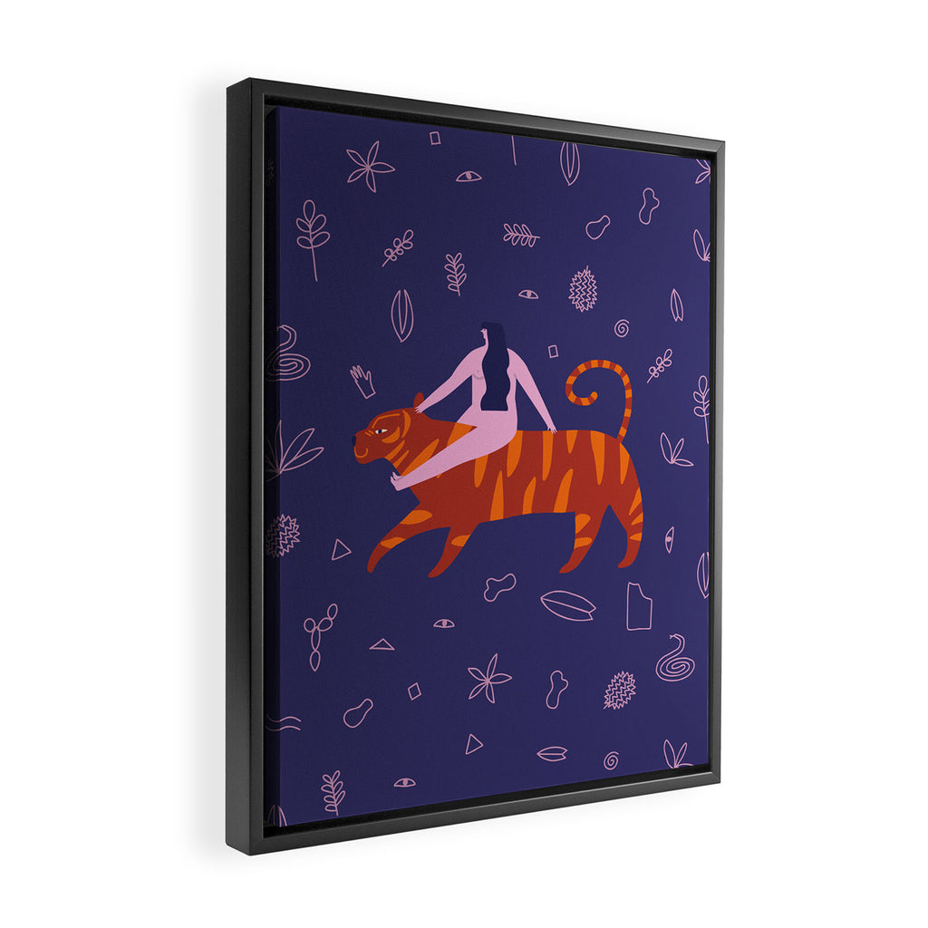 Night safari poster Framed Canvas Print Gallery Image 2