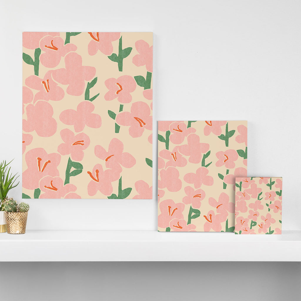 Pink Flowers Canvas Print Gallery Image 3