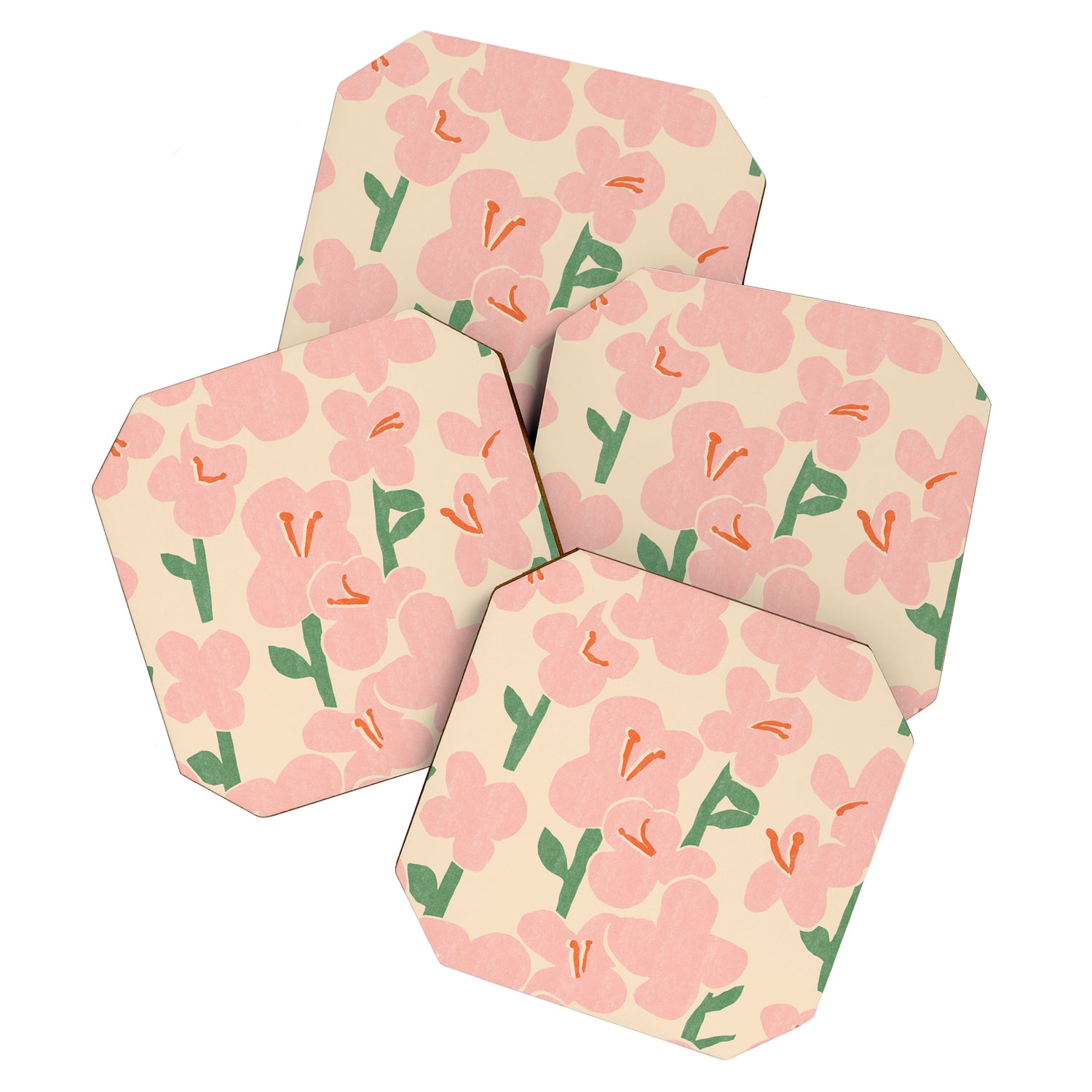 Pink Flowers Coaster Gallery Image 1